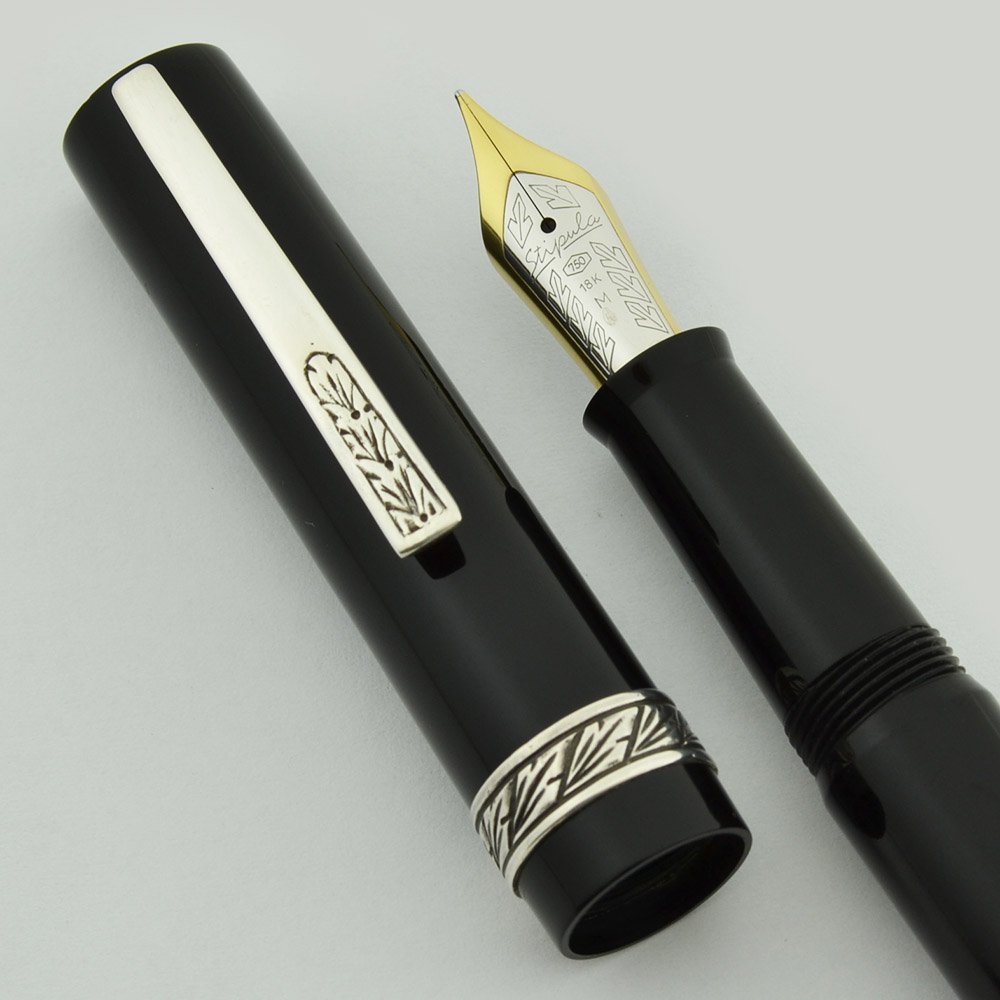 STIPURA　スティピュラ　万年筆　FLORENTIA 758 18K M Stipula Florentia Fountain Pen - Large Size, Black Celluloid